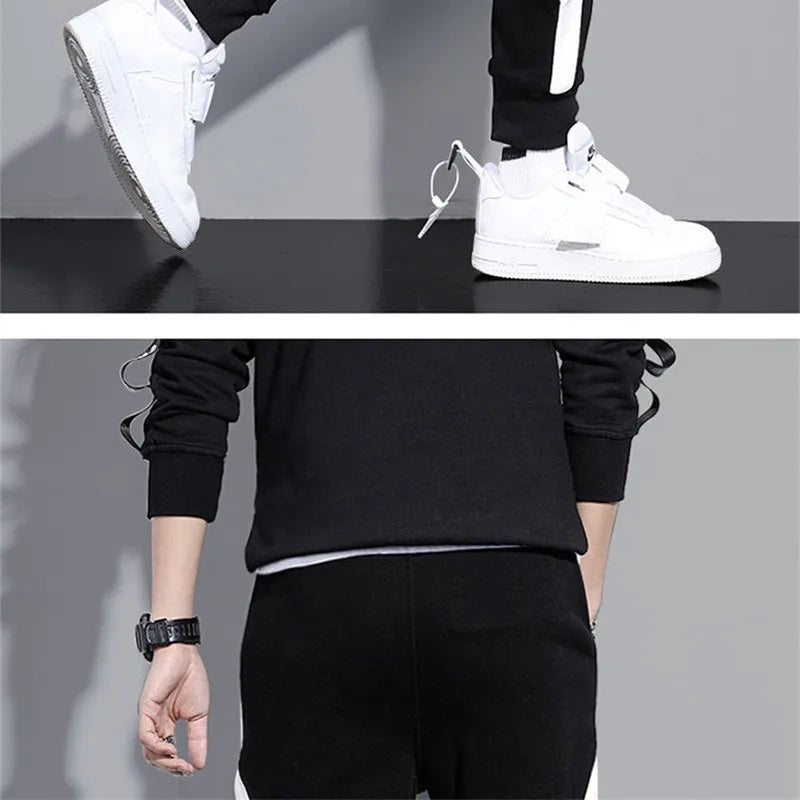 Autumn Winter Men's Thicken Fleece Pants Loose Pants Jogger Pocket Casual Sports Pants Fashion Male Trousers Streetwear Clothes