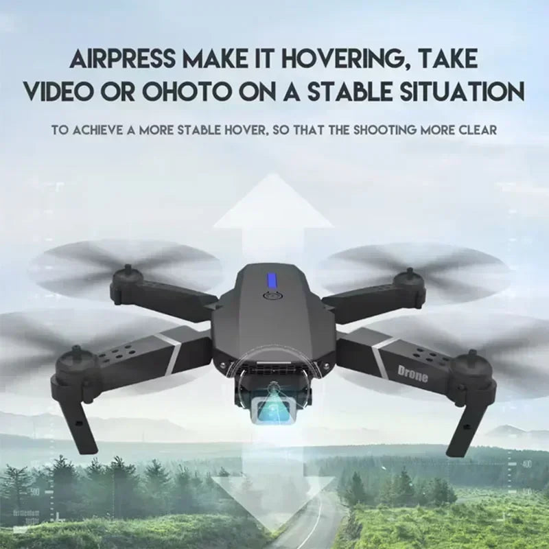 E88Pro RC Drone 4K Professinal With 1080P Wide Angle Dual HD Camera Foldable RC Helicopter WIFI FPV Height Hold Apron Sell Gift