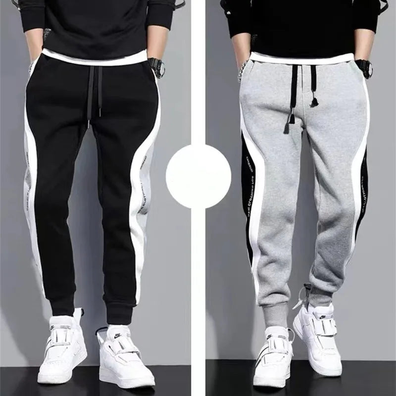 Autumn Winter Men's Thicken Fleece Pants Loose Pants Jogger Pocket Casual Sports Pants Fashion Male Trousers Streetwear Clothes