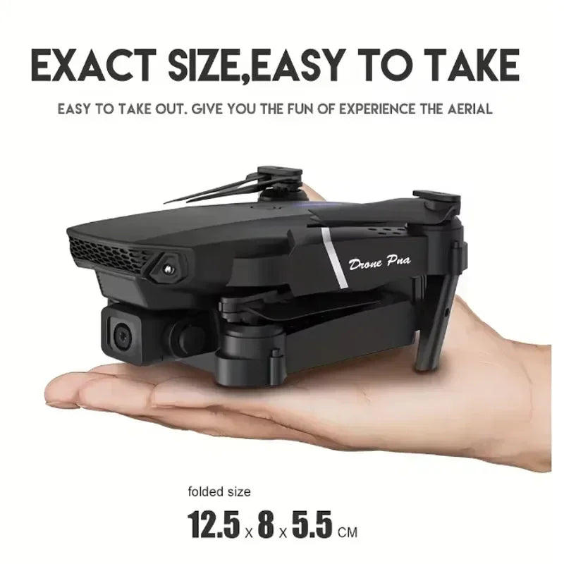 E88Pro RC Drone 4K Professinal With 1080P Wide Angle Dual HD Camera Foldable RC Helicopter WIFI FPV Height Hold Apron Sell Gift